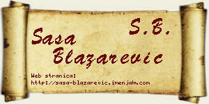 Saša Blažarević vizit kartica